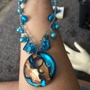 🌻 3 for 20 Silver and blue necklace set